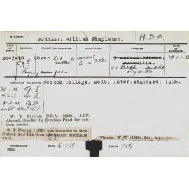 FORREST, William Templeton (Hawkesbury Diploma of Agriculture (HDA) (Honours Class II))