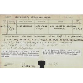 ENTICKNAP, Allan Montague (Hawkesbury Diploma of Agriculture (HDA) (Honours Class II))