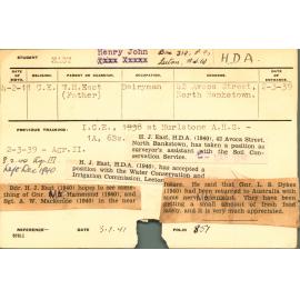 EAST, Henry John (Hawkesbury Diploma of Agriculture (HDA))