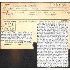EADE, Edward Meteran (Hawkesbury Diploma of Agriculture (HDA))