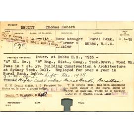 DRUITT, Thomas Robert (Hawkesbury Diploma of Agriculture (HDA))