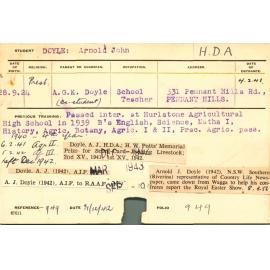 DOYLE, Arnold John (Hawkesbury Diploma of Agriculture (HDA))
