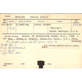 DOWLING, Daniel Leslie (Hawkesbury Diploma of Agriculture (HDA))