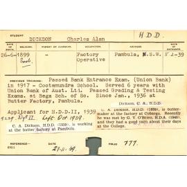 DICKSON, Charles Alan (Hawkesbury Diploma in Dairy (HDD))