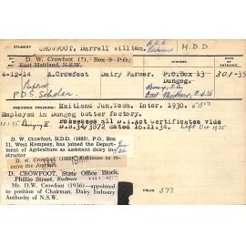 CROWFOOT, Darrell William (Hawkesbury Diploma in Dairy (HDD))