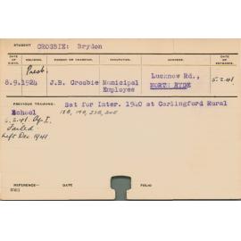 CROSBIE, Brydon (Hawkesbury Diploma of Agriculture (HDA))