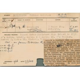 COULTHARD, William Anderson (Hawkesbury Diploma of Agriculture (HDA))