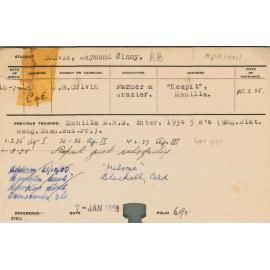 COLVIN, Raymond Binny (Hawkesbury Diploma of Agriculture (HDA))