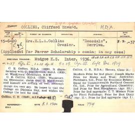 COLLINS, Clifford Edward (Hawkesbury Diploma of Agriculture (HDA))