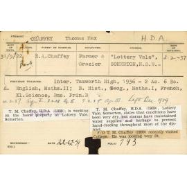 CHAFFEY, Thomas Max (Hawkesbury Diploma of Agriculture (HDA) (Honours Class II))