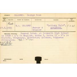 CHAFFEY, George Ross (Hawkesbury Diploma of Agriculture (HDA))