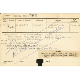 CATER, Rex Bowring (Hawkesbury Diploma of Agriculture (HDA))