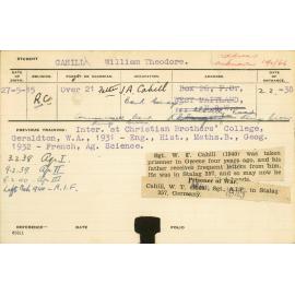 CAHILL, William Theodore (Hawkesbury Diploma of Agriculture (HDA))