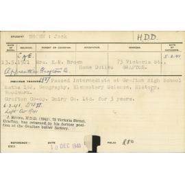 BROWN, Jack (Hawkesbury Diploma in Dairy Technology (HDDT))