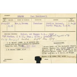 BROWN, Ian Southwell (Hawkesbury Diploma in Dairy Technology (HDDT))