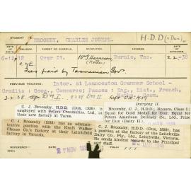 BROOMBY, Charles Joseph (Hawkesbury Diploma in Dairy Technology (HDDT) (Dux))