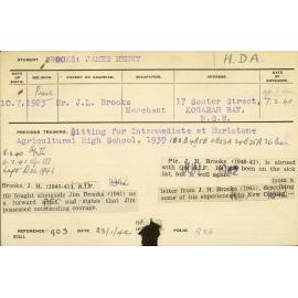 BROOKS, James Henry (Hawkesbury Diploma of Agriculture (HDA))