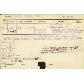 BROOK, Andrew Henry (Hawkesbury Diploma of Agriculture (HDA))