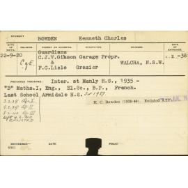 BOWDEN, Kenneth Charles (Hawkesbury Diploma of Agriculture (HDA))