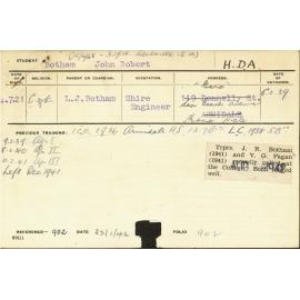 BOTHAM, John Robert (Hawkesbury Diploma of Agriculture (HDA))