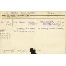 BLOWES, Bruce William (Hawkesbury Diploma of Agriculture (HDA))