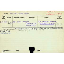 BERGIN, John Henry (Hawkesbury Diploma of Agriculture (HDA))