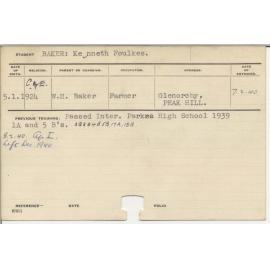 BAKER, Kenneth Foulkes (Hawkesbury Diploma of Agriculture (HDA))