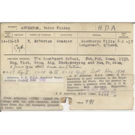 ATHERTON, Peter Finley (Hawkesbury Diploma of Agriculture (HDA))