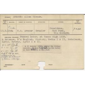 ARMOUR, Allan Claude (Hawkesbury Diploma of Agriculture (HDA))