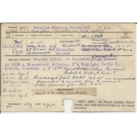 AMY, Neville Francis Beresford (Hawkesbury Diploma of Agriculture (HDA))