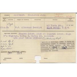 ALDERMAN, Frederick John (Hawkesbury Diploma of Agriculture (HDA))