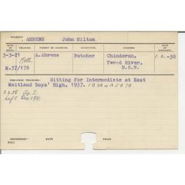 AHRENS, John Milton (Agriculture 1)