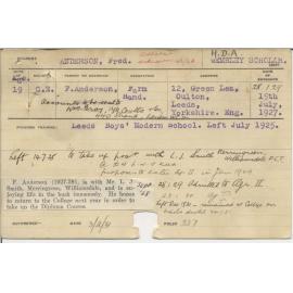 ANDERSON, Fred (Hawkesbury Diploma of Agriculture (HDA))