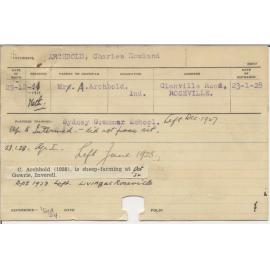 ARCHBOLD, Charles Rowland (Hawkesbury Diploma of Agriculture (HDA))