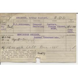 ATKINSON, Arthur Richard (Hawkesbury Diploma in Dairying (HDD))