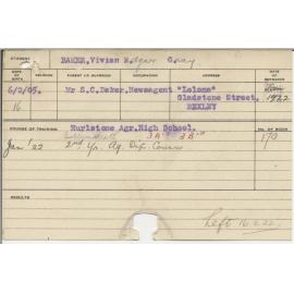 BAKER, Vivian Edgar Gray (Hawkesbury Diploma of Agriculture (HDA))