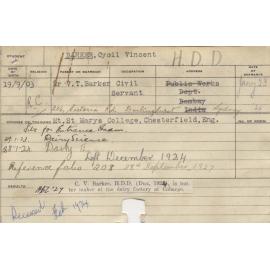 BARKER, Cyril Vincent (Bill) (Hawkesbury Diploma in Dairying (HDD) (Dux))