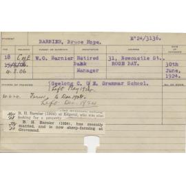 BARNIER, Bruce Hope (Special Course - Farm)