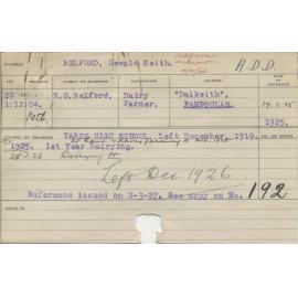 BELFORD, Oswald Keith (Hawkesbury Diploma in Dairy (HDD))