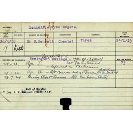 BENNETT, Alwyne Rogers (Certificate - Dairy)