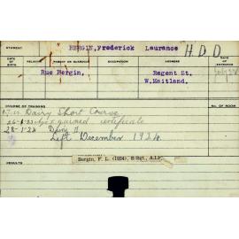 BERGIN, Frederick Laurance (Hawkesbury Diploma in Dairy Technology (HDDT) (Dux) & Certificate - Agriculture)