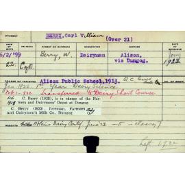 BERRY, Carl William (Certificate - Dairy)