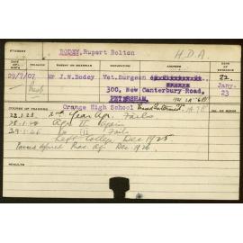 BODEY, Rupert Bolton (Hawkesbury Diploma of Agriculture (HDA))