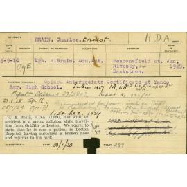 BRAIN, Charles Ernest (Hawkesbury Diploma of Agriculture (HDA))