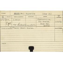 BREEN, Paul Augustine (Short course - Dairy)