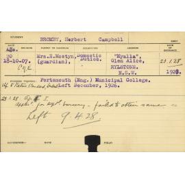 BROMBY, Herbert Campbell (Hawkesbury Diploma of Agriculture (HDA))