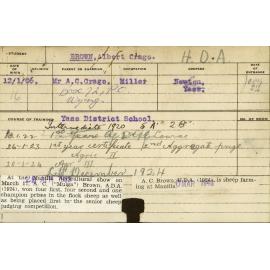 BROWN, Albert Crago (Hawkesbury Diploma of Agriculture (HDA) (Honours))