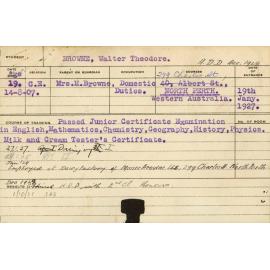 BROWNE, Walter Theodore (Hawkesbury Diploma in Dairy (HDD) (Honours Class II))