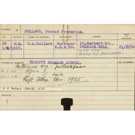 BULLARD, Donald Frederick (Hawkesbury Diploma of Agriculture (HDA))