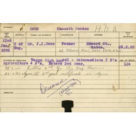 CARN, Kenneth Gordon (Hawkesbury Diploma of Agriculture (HDA))